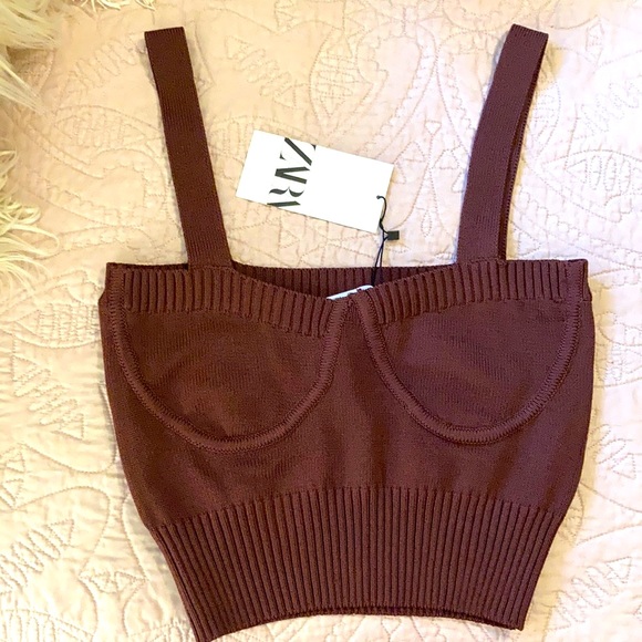 Zara Tops - Zara Bustier Knit Crop Top